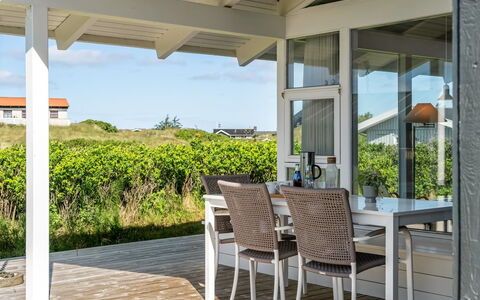 Sigrid - 400M from the Sea: Furniture, Wood, Porch, Door, Table, Chair, Floor, Flooring, Home, Kitchen & Dining Room Table