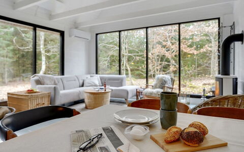 Olaf - 1.4Km from the Sea: Furniture, Interior Design, Wood, Flooring, Ceiling, Room, Floor, Table, Living Room, Home