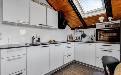 Agnesa - 1.5Km from the Sea: Kitchen, Major Appliance, Countertop, Kitchen Appliance, Cabinetry, Kitchen Stove, Tap, Home Appliance, Sink, Ceiling