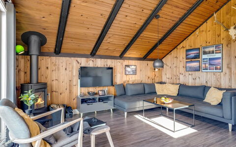 Agnesa - 1.5Km from the Sea: Wood, Ceiling, Home, Furniture, Interior Design, Living Room, Couch, Cottage, Log Cabin, Hardwood