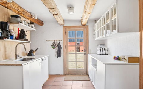 Elisabetha - 16Km from the Sea: Kitchen, Flooring, Furniture, Countertop, Interior Design, Wood, Cabinetry, Floor, Ceiling, Room