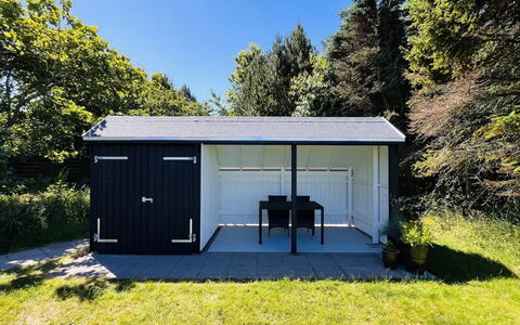Aranja - 300M to the Fjord: Roof, Shed, Door, Garden Buildings, Garden, Backyard, Siding, Shade, Yard, Lawn