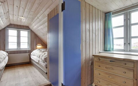 Pauliina - 10M to the Fjord: Bedroom, Bed, Wood, Floor, Flooring, Interior Design, Ceiling, Furniture, Room, Bedding