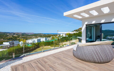 Villa Adonia: Sky, Building, Property, Water, Plant, Azure, Swimming Pool, Architecture, Tree, Condominium