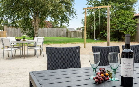 Saga: Furniture, Outdoor Furniture, Table, Chair, Outdoor Table, Shade, Kitchen & Dining Room Table, Garden, Patio