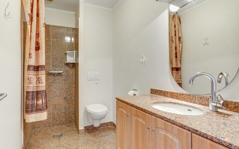 Saga: Bathroom Sink, Flooring, Plumbing Fixture, Interior Design, Bathroom Cabinet, Floor, Bathroom, Sink, Mirror, Plumbing