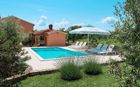Pula Rakalj 129: Sky, Water, Plant, Cloud, Swimming Pool, Tree, Shade, Outdoor Furniture, Leisure, Landscape