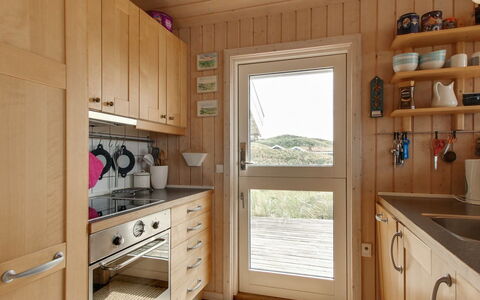 Eunike - 220M from the Sea: Kitchen, Kitchen Appliance, Furniture, Flooring, Wood, Major Appliance, Countertop, Interior Design, Cabinetry, Floor