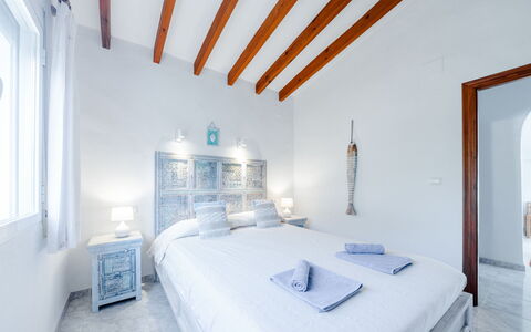 Casa Petra: Blue, Floor, Bedroom, Flooring, Interior Design, Apartment, Bed, Home, Furniture, Ceiling