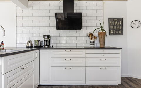 Ryedal: Cabinetry, Countertop, Furniture, White, Drawer, Sink, Wood, Building, Interior Design, Flooring