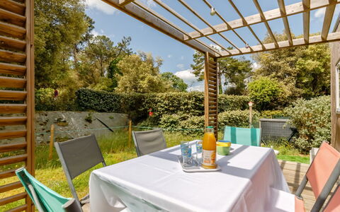 New Cottage de 2020: Furniture, Plant, Table, Property, Tableware, Chair, Sky, Shade, Outdoor Furniture, Lighting