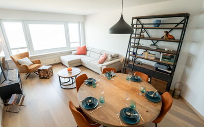 Escape with Sea View 152.2: Table, Furniture, Couch, Property, Chair, Wood, Interior Design, Lighting, Living Room, Window