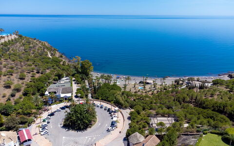 Mirador Galera Playa Free Padel: Water, Sky, Property, Building, Azure, Nature, Blue, Tree, Coastal And Oceanic Landforms, Plant