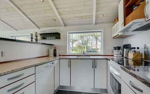Thove - 600M from the Sea: Kitchen, Countertop, Flooring, Kitchen Appliance, Major Appliance, Wood, Interior Design, Ceiling, Cabinetry, Home Appliance
