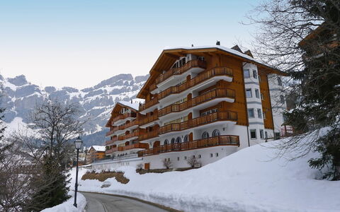 Edelweiss C: Sky, Building, Snow, Property, Mountain, Tree, Slope, Plant, House, Cloud