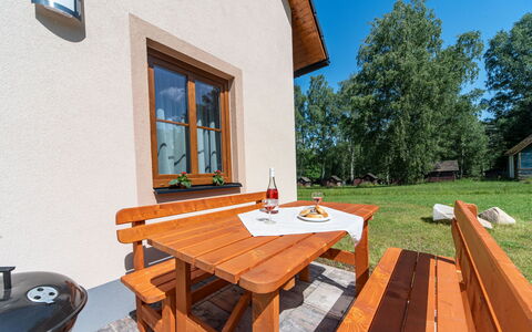 Bára 1: Furniture, Property, Window, Table, Plant, Building, Wood, Shade, Outdoor Furniture, Sky