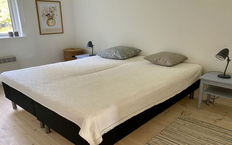 Lycka - 3Km from the Sea: Bedroom, Bed, Furniture, Textile, Linens, Floor, Flooring, Bedding, Bed Frame, Interior Design