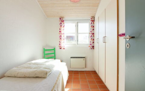 Nille - 100M from the Sea: Wall, Flooring, Floor, Interior Design, Wood, Bedroom, Ceiling, Bed, Furniture, Room