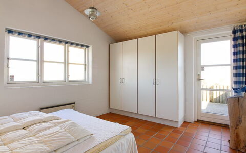 Nille - 100M from the Sea: Interior Design, Wall, Flooring, Floor, Furniture, Wood, Ceiling, Bed, Bedroom, Room