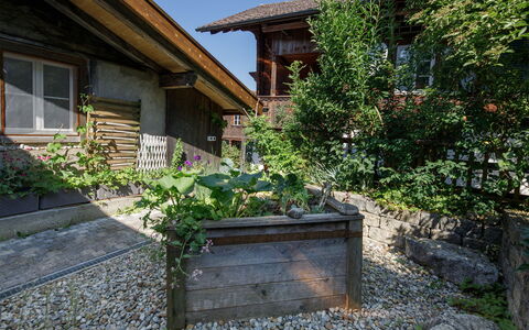 Brienzwiler 125: Shrub, House, Garden, Cottage, Groundcover, Backyard, Landscaping, Yard, Flowerpot