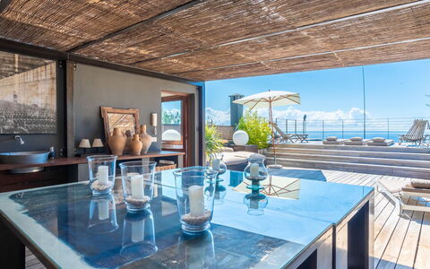 Vistamar: Water, Furniture, Table, Tableware, Chair, Azure, Sky, Interior Design, Outdoor Furniture, Floor