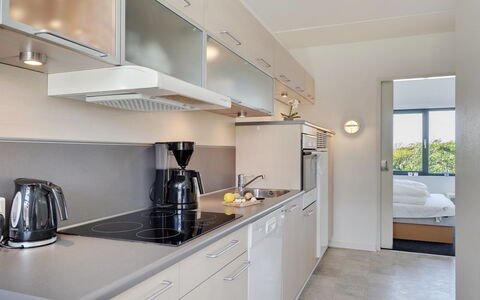 Marinus - 100M from the Sea: Kitchen, Countertop, Interior Design, Kitchen Appliance, Major Appliance, Flooring, Furniture, Cabinetry, Ceiling, Floor