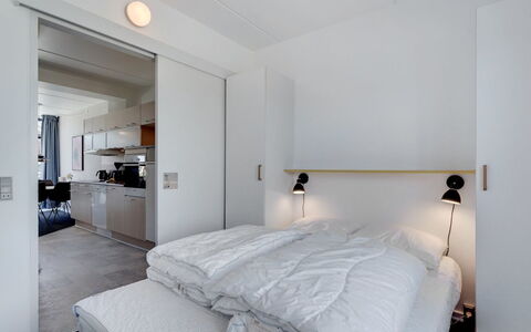 Marinus - 100M from the Sea: Interior Design, Ceiling, Bedroom, Furniture, Bed, Flooring, Floor, Room, Apartment, Bed Frame