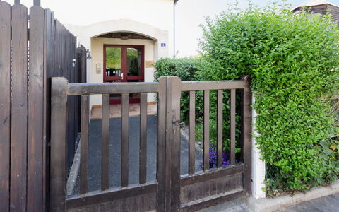 Pavillon Gabriel: Plant, Furniture, Sky, Chair, Table, Outdoor Furniture, Shade, Wood, Building, Outdoor Table