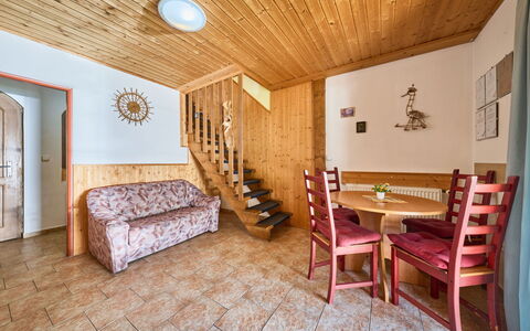Desná V Jizerských Horách 407: Wood, Floor, Flooring, Room, Wood Stain, Ceiling, Hardwood, Plank, Log Cabin, Lumber