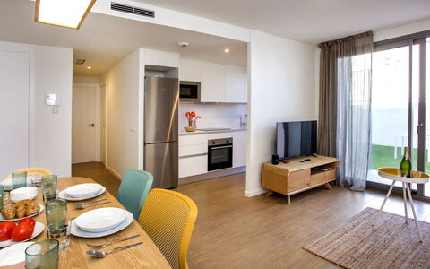 Dénia 188: Furniture, Property, Table, Comfort, Wood, Interior Design, Chair, Flooring, Couch, Living Room
