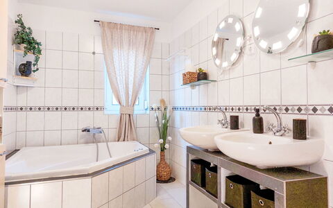 Villa Sunset View: Interior Design, Plumbing Fixture, Flooring, Bathroom, Tap, Sink, Floor, Plumbing, Tile, Ceiling