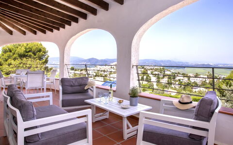 Casa la Torre: Water, Table, Sky, Cloud, Furniture, Plant, Property, Chair, Azure, Outdoor Table