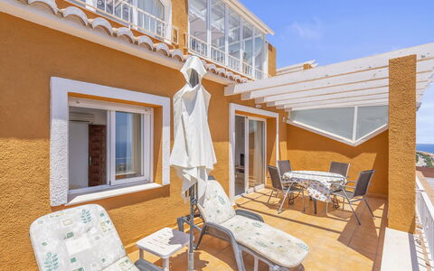 Las Brisas: Water, Table, Sky, Cloud, Furniture, Plant, Property, Chair, Azure, Outdoor Table