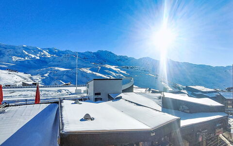 Val Thorens 540: Facade, Door, Home, Roof, Composite Material, Outdoor Furniture, Shade, Estate, Porch, Chair