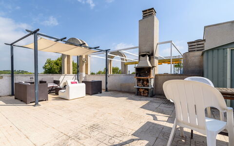 Uolas: Outdoor Furniture, Shade, Chair, Houseplant, Outdoor Structure, Patio, Aluminium, Balcony, Courtyard
