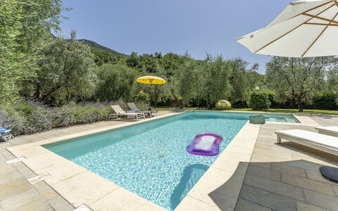 Fienile Di Fabio - Colline Fiorentine Vaiano, Tosc: Water, Sky, Plant, Property, Swimming Pool, Azure, Outdoor Furniture, Tree, Building, Shade