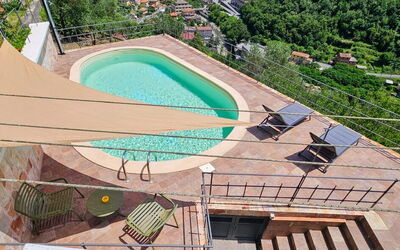 Belvedere, House with Private Pool and Garden, Rec - Recco, Liguria, Italy