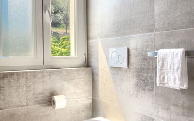 Pesco - First Floor Equipped Suite: Plumbing Fixture, Tap, Sink, Bathroom Sink, Window, Bathroom, Lighting, Interior Design, Wood