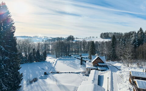 Lesní Plovárna B1: Snow, Winter, Tree, Freezing, Cottage, Slope, Hill Station, Larch, Geological Phenomenon, Twig