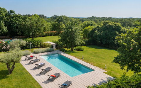 Villa Grando Ii: Sky, Plant, Furniture, Plant Community, Table, Natural Landscape, Chair, Land Lot, Outdoor Furniture, Tree