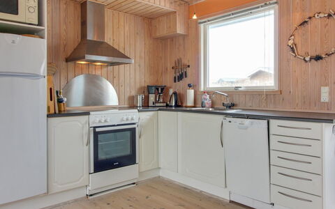 Mitre - 300M from the Sea: Kitchen, Wood, Kitchen Appliance, Major Appliance, Countertop, Flooring, Interior Design, Ceiling, Cabinetry, Furniture