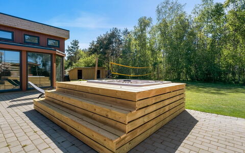 Bjarka - 700M from the Sea: Roof, Home, Door, Cottage, Shade, Siding, Yard, Estate, Backyard