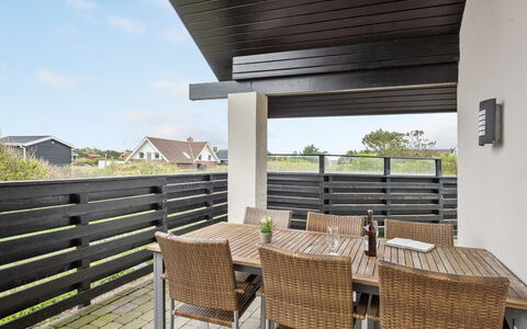 Fietje - 500M to the Fjord: Porch, Balcony, Hardwood, Outdoor Furniture, Wood Stain, Shade, Deck, Chair, Plank, Daylighting