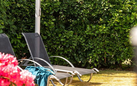 Sari - 250M from the Sea: Outdoor Furniture, Shade, Garden, Chair, Sunlounger, Backyard
