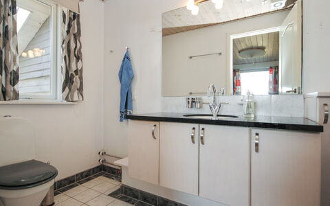 Hilmer - 250M from the Sea: Plumbing Fixture, Sink, Interior Design, Flooring, Bathroom, Tap, Bathroom Sink, Floor, Bathroom Cabinet, Plumbing