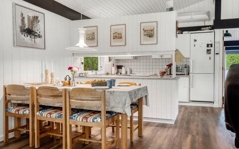 Borka - 1.2Km from the Sea: Furniture, Interior Design, Kitchen, Wood, Ceiling, Flooring, Countertop, Kitchen & Dining Room Table, Floor, Chair