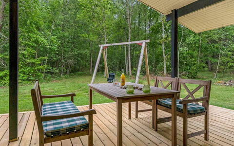 Borka - 1.2Km from the Sea: Furniture, Wood, Outdoor Furniture, Table, Chair, Outdoor Table, Shade, Porch, Hardwood, Kitchen & Dining Room Table