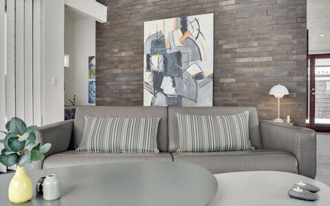 Aaran - 700M from the Sea: Furniture, Interior Design, Flooring, Wall, Couch, Floor, Living Room, Wood, Table, Home