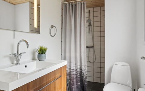 Stygge - 300M from the Sea: Flooring, Interior Design, Plumbing Fixture, Floor, Wood, Bathroom Sink, Sink, Bathroom Cabinet, Bathroom, Tap