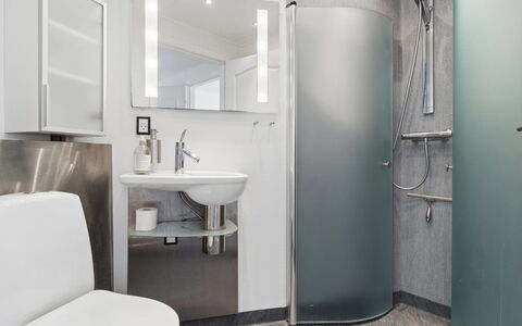 Dagne - 400M from the Sea: Bathroom, Plumbing Fixture, Toilet, Toilet Seat, Interior Design, Floor, Flooring, Sink, Bathroom Sink, Plumbing